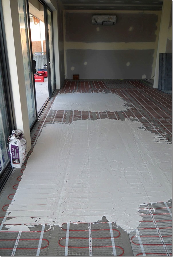 Installing floor heating to the new living spaces